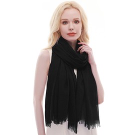 RIIQIICHY Scarves Scarves for Women Scarf Neckerchief Scarf Scarves Winter Spring Summer Pashmina Stole Shoulder Scarf, black