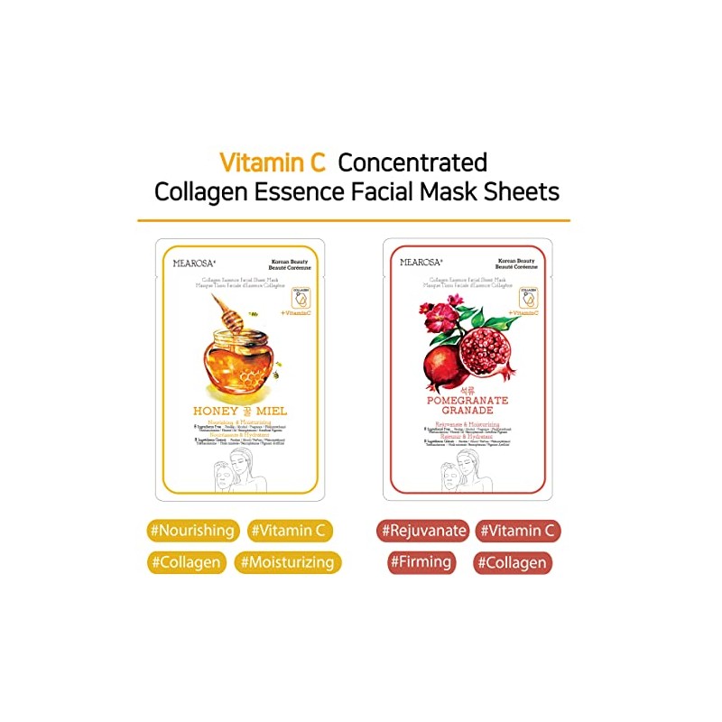 MEAROSA Collagen Essence Face Mask Sheet Mask Anti-aging Skin Care