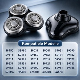 Replacement Shaver Head Compatible with Series 9000 / S9000, Complete Shaving Head for Men's Shaver, SH90 Shaving Head Compatible with S9911 S9731 S9711 S9511 S9111 S9031 S9988