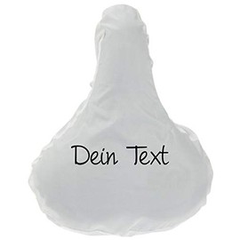 ShirtInStyle Premium Seat Cover Saddle Protector with Your Desired Text for Bicycle, Protection, Cover, Colour: White