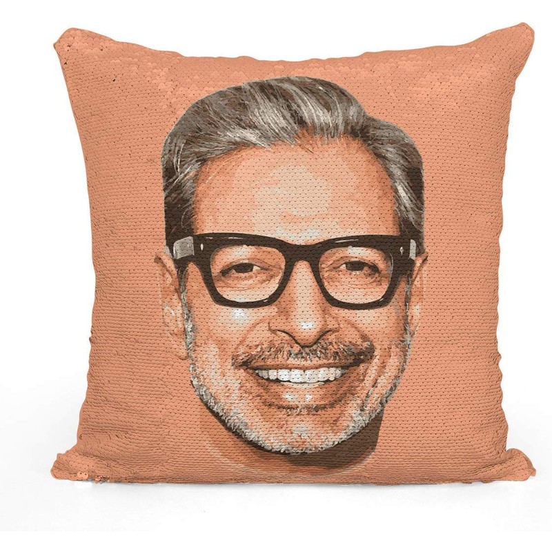 Plenty Dreams Jeff Goldblum Face Reversible Sequin Cushion Cover Pillowcase