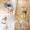 YOTNUS 110 Pcs Easter Bunny Footprint Stickers for Floor, Peel