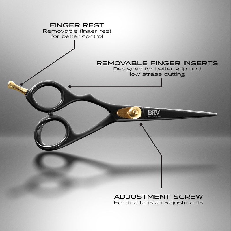 LEFT HANDED Razor Sharp Mustache & Beard Scissors - 5.5"