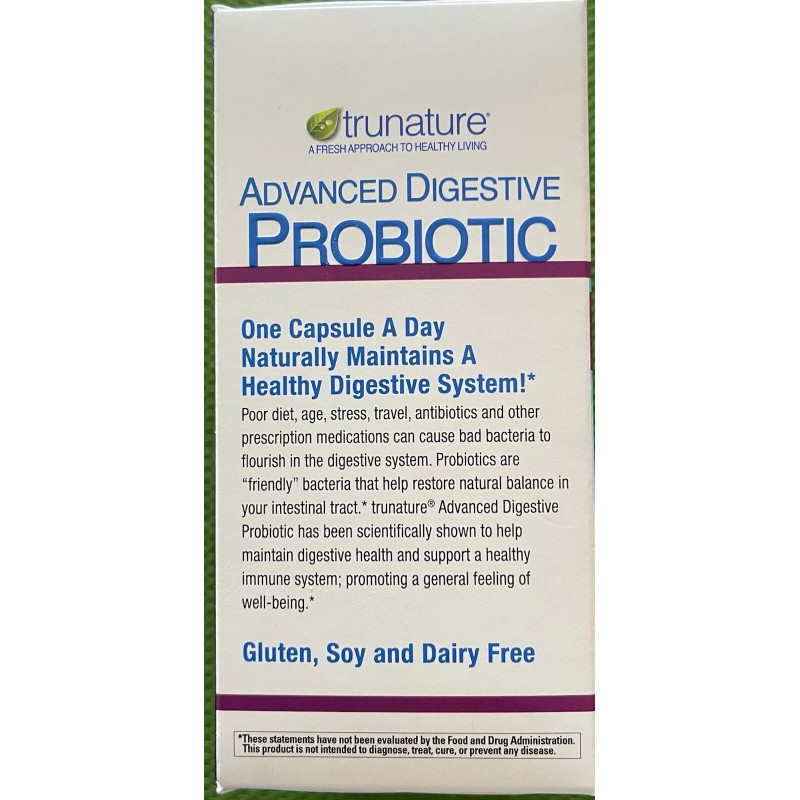 Trunature ADVANCED DIGESTIVE PROBIOTIC 100 Capsules