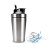 VALESKA Stainless Steel Protein Shaker Bottle, 20-Ounces, Insulated, Leak Proof,