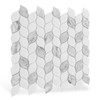 Glass Mosaic Tile Backsplash Leaf-Shape Marble Look