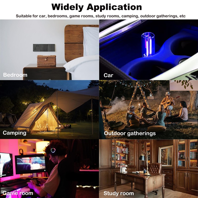SAMGCHI Car USB Night Lights, Retro Touch Control Car Ambient