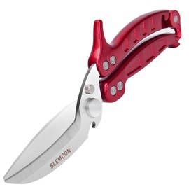 SLEMOON Kitchen Shears Heavy Duty Poultry Shears Meat Cutting Dishwasher Safe and Stainless Food Kitchen Scissors for Chicken Turkey Thanksgiving,Burgundy