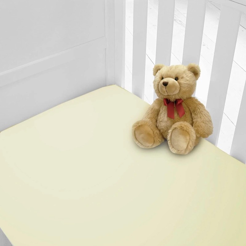 NIYS Luxury Bedding Pack of 2 Cotton Cot Bed Fitted