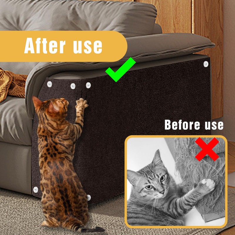 Cat Scratch Mat, 3PCS 39.4"x11.9" DIY Trimmable Self-Adhesive Cats Scratching
