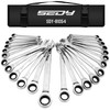 Premium 24-Piece Ratcheting Wrench Set, SAE & Metric Combination Wrenches,
