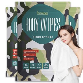 TIEJIANDAN Deodorizing Shower Wipes for Bathing No Rinse 【30 * 20 INCHES】 3PC, Extra Thick Large Body Wipe for Travel Gym Bed Patient,Individual Packaging All Natural Wipes for Training Camping W009