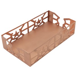 Boston International Metal Napkin Holder Caddy, Guest Towel Size, Copper Circle Star