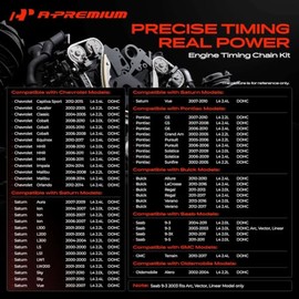 A-Premium Kit de Cadena de Distribución del Motor con Tensor | Compatible con Chevy & GMC & Olds & Pontiac & Saab & Saturn & Buick [Ajusta para DOHC, 