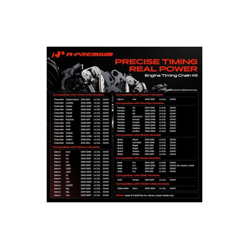 A-Premium Kit de Cadena de Distribución del Motor con Tensor
