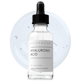 Asterwood Suero de ácido hialurónico puro para la cara, regordete, antienvejecimiento, hidratante, sin fragancia, 1 onza líquida