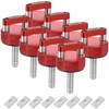 Racewill 8PCS Red Hard Top Quick Removal Fastener Thumb Screws