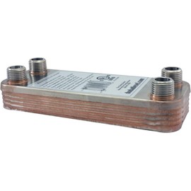 Duda Energy HX1210:M12 B3-12A 10 Plate Stainless Steel Heat Exchanger with 1/2" Male NPT Ports Copper Brazed, 1.2" Height, 2.9" Width, 7.5" Length