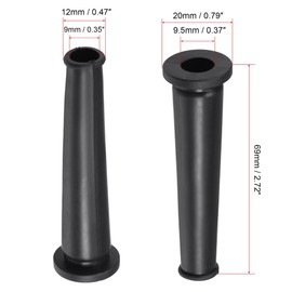 sourcing map Cord Boot Protector Cable Sleeve Hose Rubber 69mm Length Black 10 Pcs