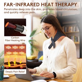 UTK Far Infrared Heating Pad for Neck Relief, Portable Electric Heated Neck Wrap, Neck Soreness & Stiffness Relief, Auto Shut Off