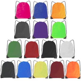 Dazarey Drawstring Backpack Bulk,15 PCS Drawstring Bags Draw String Sports Bag,Cinch Bags Nylon Drawstring Sackpack for Men Women Gym