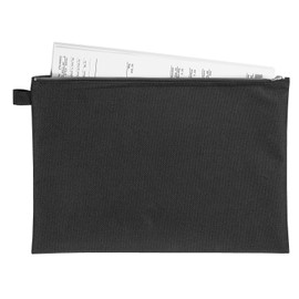 VELOFLEX 2724000 - Banktasche DIN A4, Transporttasche, Geldtasche, robustes Textil, Metallreißverschluss, schwarz