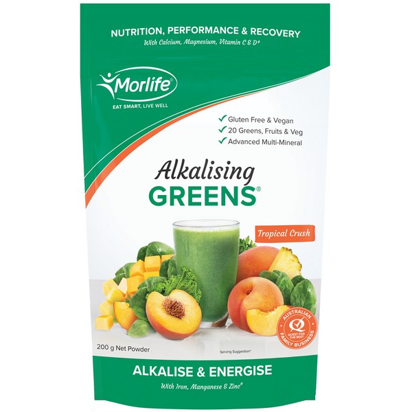 Morlife Alkalising Greens 200g - Tropical Crush - Discontinued Brand