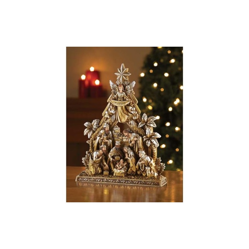 Trinity Church Supply Metallic Nativity Figurine Christian Decoration Religious Sculptures,