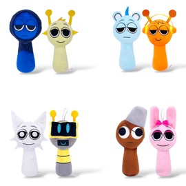 Lalaville Plush Toys – Set of 8 Soft & Colorful Stuffed Plushies for Kids, Gifting, Cuddling, Travel & Play – Unique Abstract Plush Toy Set