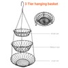 WILLIZTER 3 Tier Hanging Basket with Sturdy Metal Chain Hanging