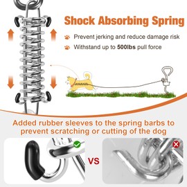 Tresbro 15 ft Dog Tie Out Cable, Heavy Duty Dog Chains for Outside with Spring Swivel Lockable Hook, Pet Runner Cable Leads for Yard, Blue Dog Line Tether for Small Medium Large Dogs Up to 500 LBS