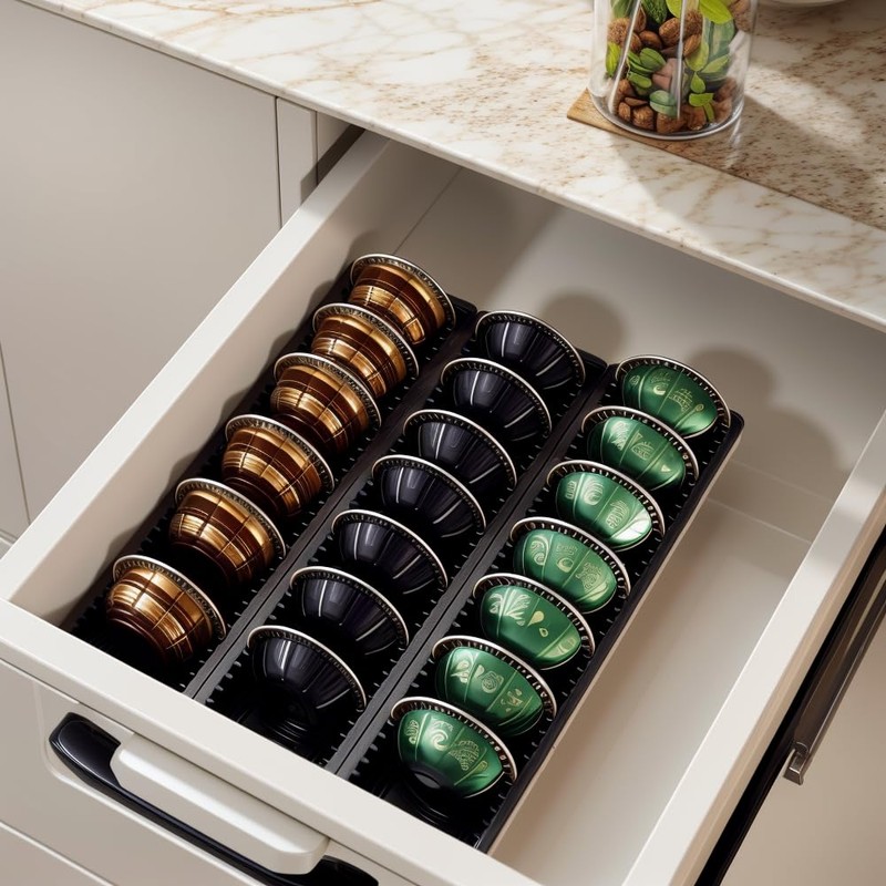 Coffee Pod Drawer Organizer for Nespress Vertuo Capsule,Nespresso pod holder,Magnetic