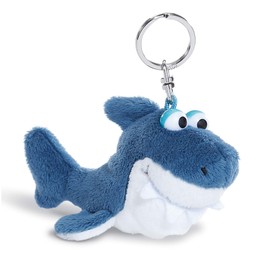 NICI Key Ring Cuddly Toy Shark 10 cm - Plush Toy Shark Cuddly Toy Pendant with Keyring for Lanyard, Key Ring, Key Holder & Key Chain - Shark Bag Pendant - 45351