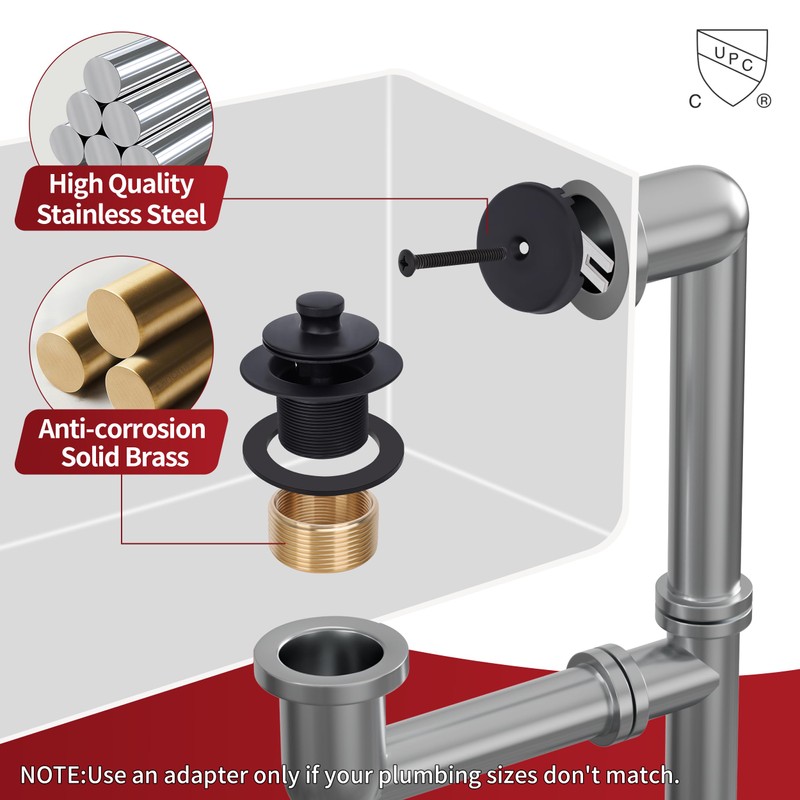 PRIMSOPH Lift Turn Tub Drain Trim Kit with One Hole