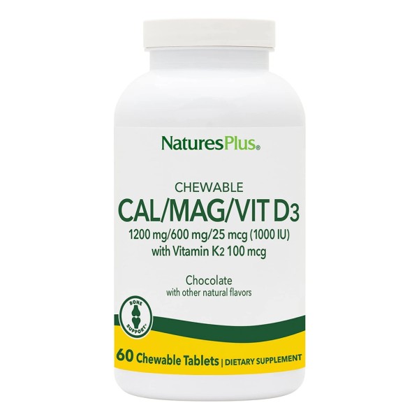 Naturesplus Cal Mag D3 K2 Chewable Calcium Supplement Bone Health