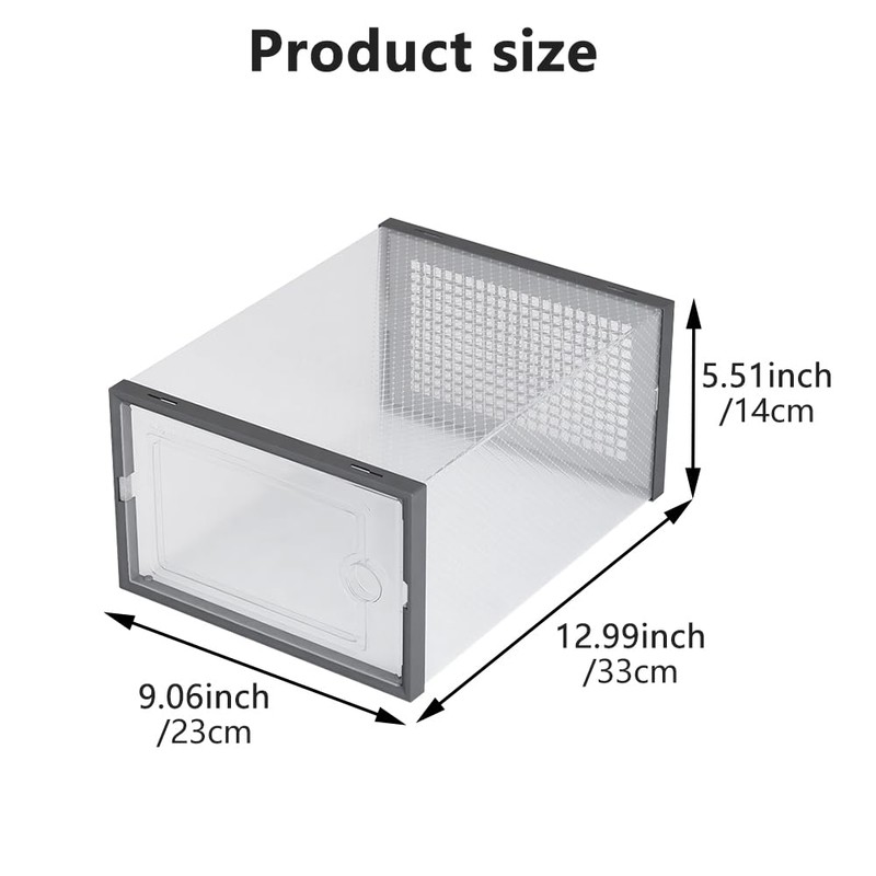 Ssiyiya Shoe Storage Box, 6pcs Clear Plastic Stackable Shoe Box