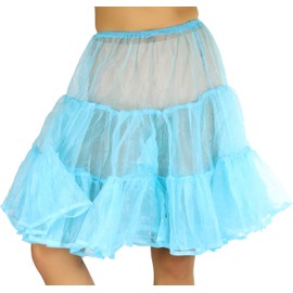 ToBeInStyle - Falda elástica para mujer con cintura plegable, Enagua brillante hasta la rodilla - Azul encantador, Talla única