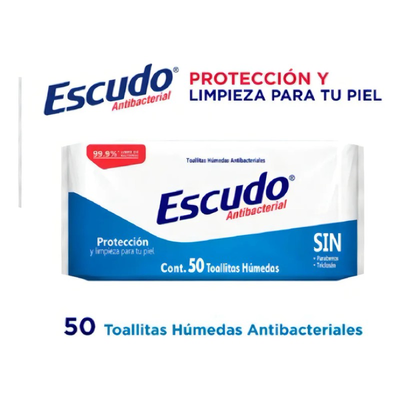 Toallitas Húmedas Antibacteriales 50 Unidades Escudo