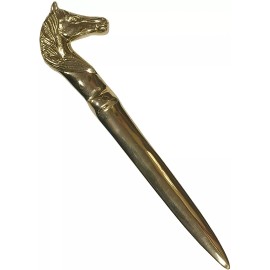 Vintage Style Heavy Solid Brass Equestrian Horse letter Opener Desk Office  6''