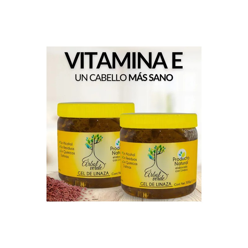Gel Fijador De Linaza Para Peinar 500gr Arbol Verde Natural
