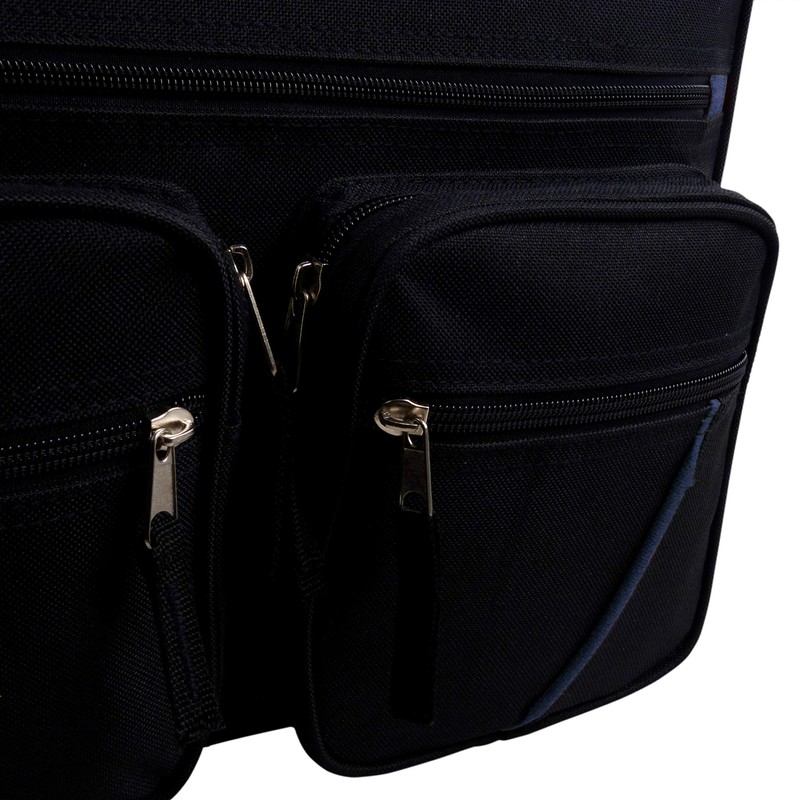 Metrolite Canvas Flight Travel Overnight Weekend Bag Cabin Approved -Black/Navy