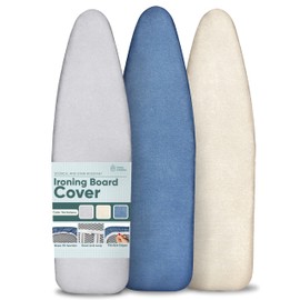 Home Intuition Iron Scorch Resistant Ironing Board Cover and Pad, 15x54, Standard Size Coated Thick Padding, Grey
