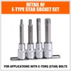 HORUSDY 11Pcs E Torx Socket Set Female External Star Socket