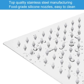 NearMoon Rain Shower Head, High Flow Stainless Steel Square Rainfall Shower, Waterfall Bath Shower Body Covering, Ceiling or Wall Mount (12 Inch, Chrome Finish)