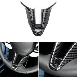 JUIVEEL Carbon Fiber Style Car Steering Wheel Lower Trim Cover Inner Steering Wheel Frame Cover Compatible with Hyundai Veloster JS N i30 N Accessories