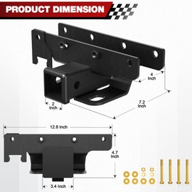 LONGSUN Tow Trailer Hitch Receiver Kit 2 Inch Rear Bumper Compatible for 2018-2025 Jeep Wrangler JL JLU 4 Door and 2 Door Unlimited - Exclude JK Models