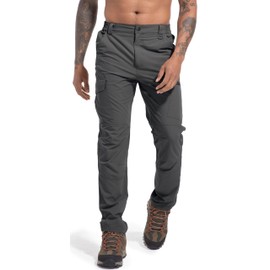 Men's Lightweight Hiking Cargo Work Pants Quick Dry Water Resistant Fishing Travel Climbing Outdoor Stretch Pants Dark Grey 40