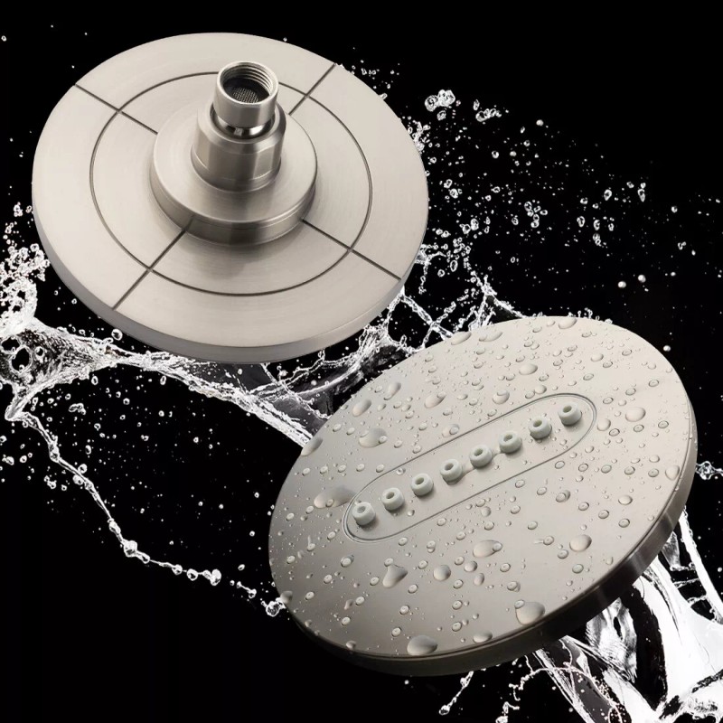 BRIGHT SHOWERS New 2 Spray Settings Fixed 6.3'' Rain Showerhead
