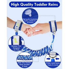 Lehoo Castle Wrist Reins for Toddlers, 1.5M Child Wrist Strap Safety with Key Lock, Anti Lost Wrist Link Toddler, Toddler Reins for Walking(Dark Blue)