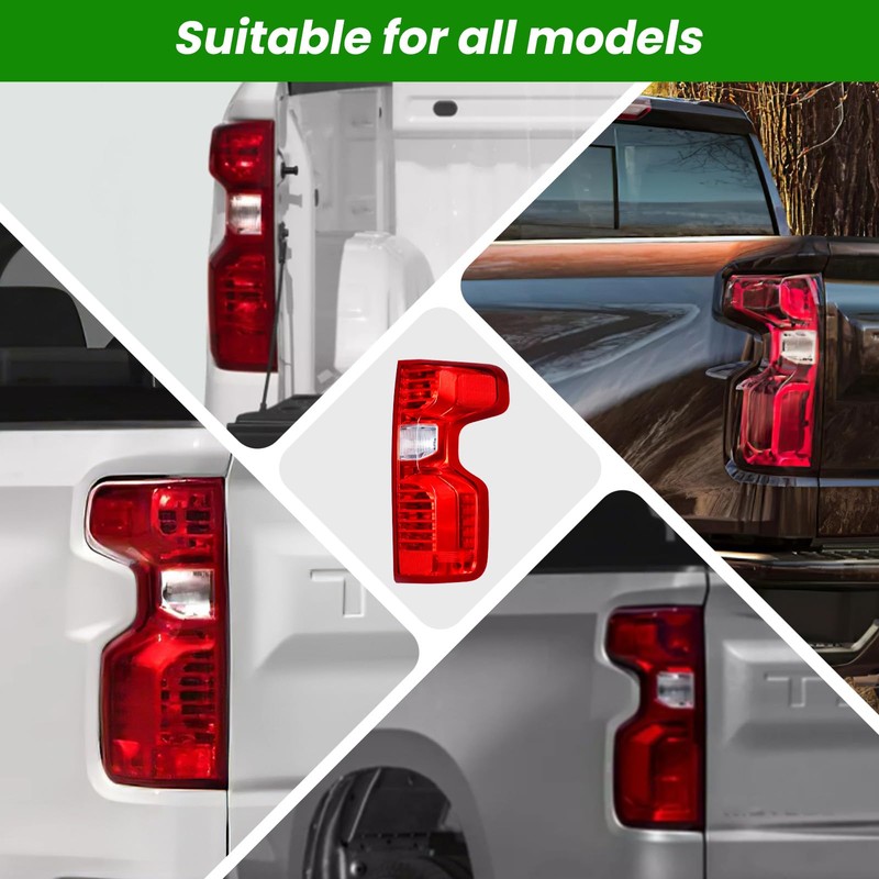 GSPSCN Passenger Side Tail Light Compatible With 2023-2019 Chevy Silverado